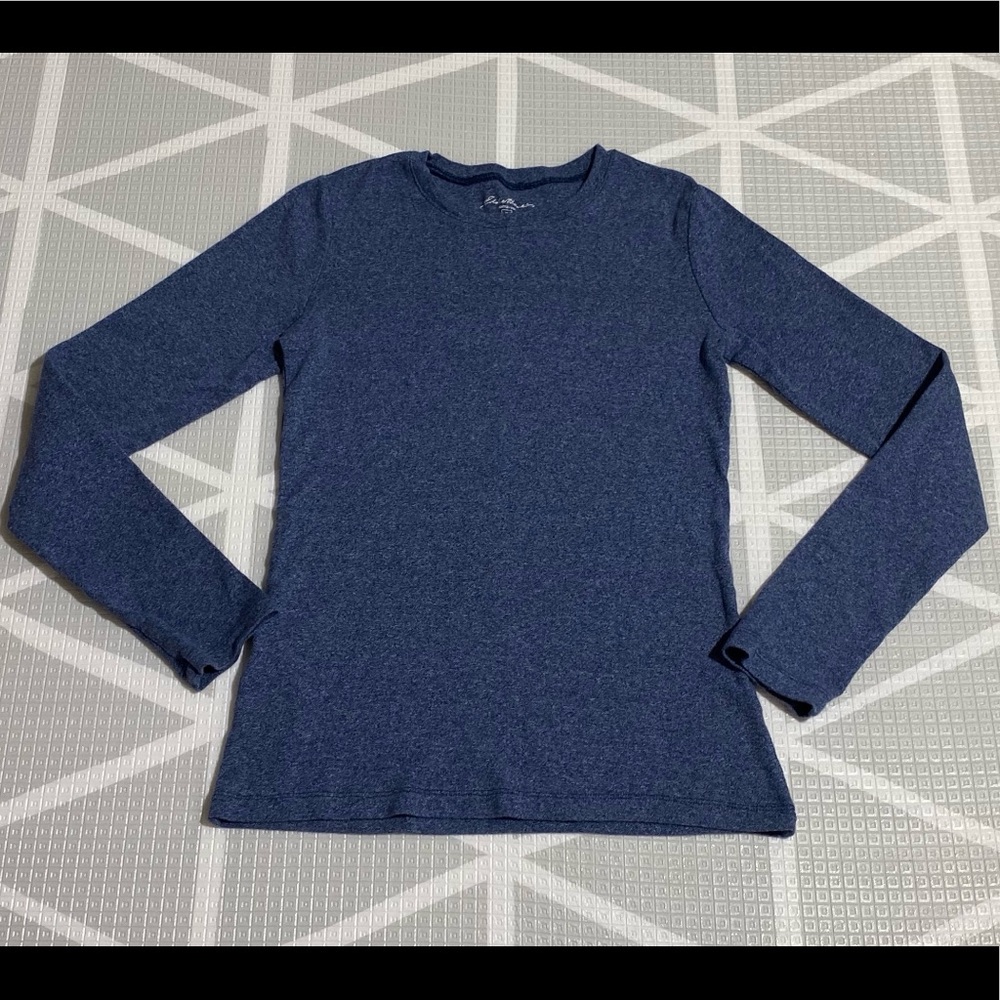 🛍L/S Heathered Blue Crew Neck Tee
